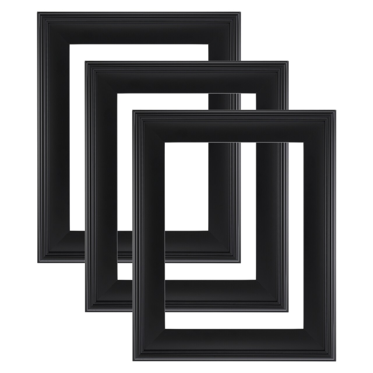 Cardinali Plein Aire Frame, Black 6x6", 3 Pack – 3" Wide Moulding with Raised Edge - No Glass or Backing - 1/2" Rabbet Depth, Classic Canvas Frame for Painting or Artwork, Made in USA